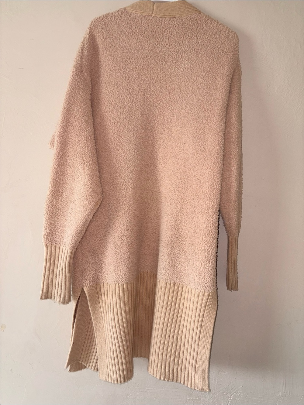 Calia beige Sherpa long cardigan sweater M - Picture 3 of 3